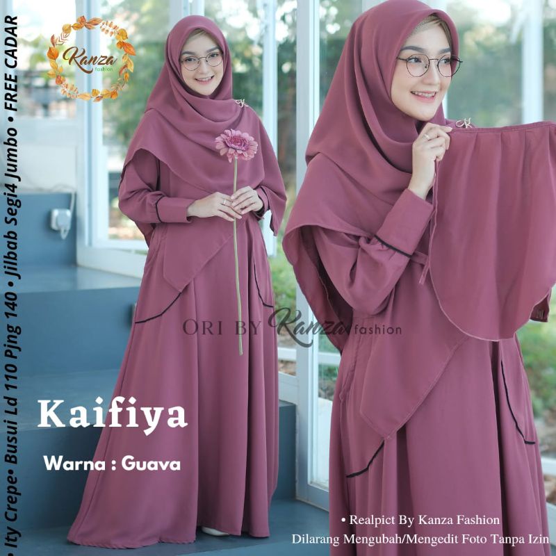 Gamis muslimah set cadar bandana KAIFIYA Syar'i ORI by KANZA