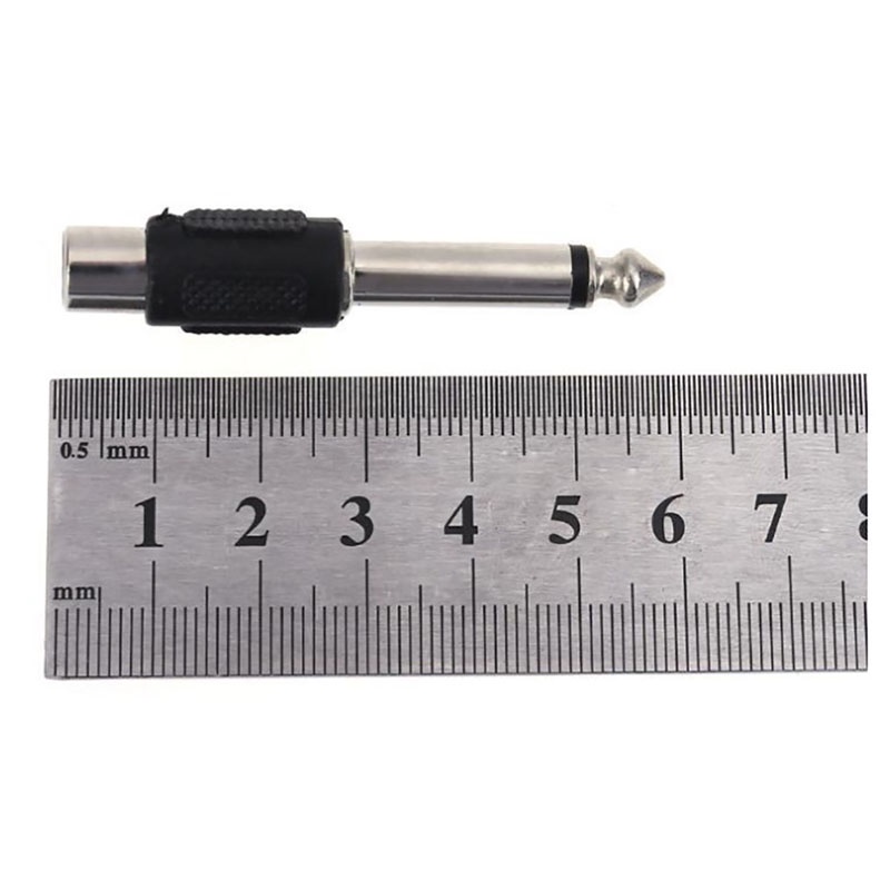 {LUCKID}10 Pcs RCA Female Jack To 6.35mm 1/4&quot; Male Mono Plug Audio Adapter Connector