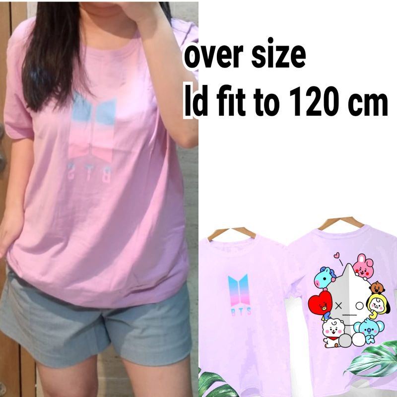 kaos oversize bts/tshirt bts army kartun