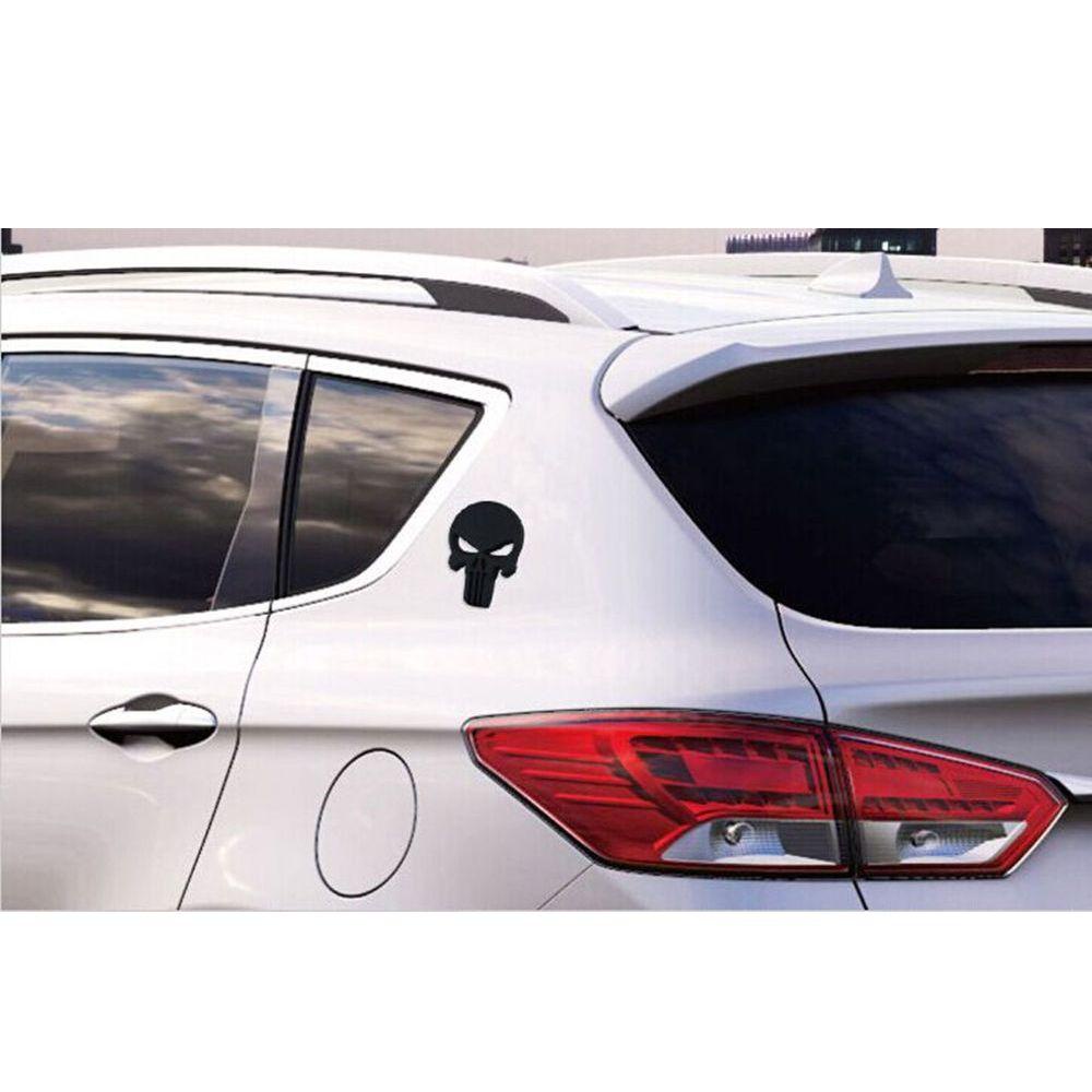 Populer Stiker Mobil 3D Keren Emblem Skeleton Devil Tengkorak