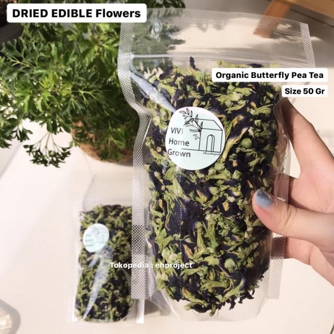 

[ COD ] Dried EDIBLE FLOWER Organik Butterfly Pea Tea 50 Gr Teh Bunga Telang GRATIS ONGKIR Kode 210