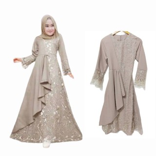 Gamis Anak Perempuan Usia 9 Sampai 11 Tahun Model Baru Crepe Kombinasi Brokat Tile Premium Shopee Indonesia