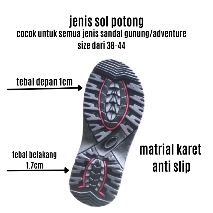 Sol Karet Sandal Gunung.Outsole Karet Sandal Jepit