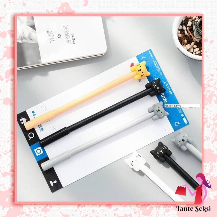 

Pulpen Catty Pena Bolpoin Ballpoint Pen Karakter Kucing Lucu Imut Unik ATK Sekolah Pena Meow