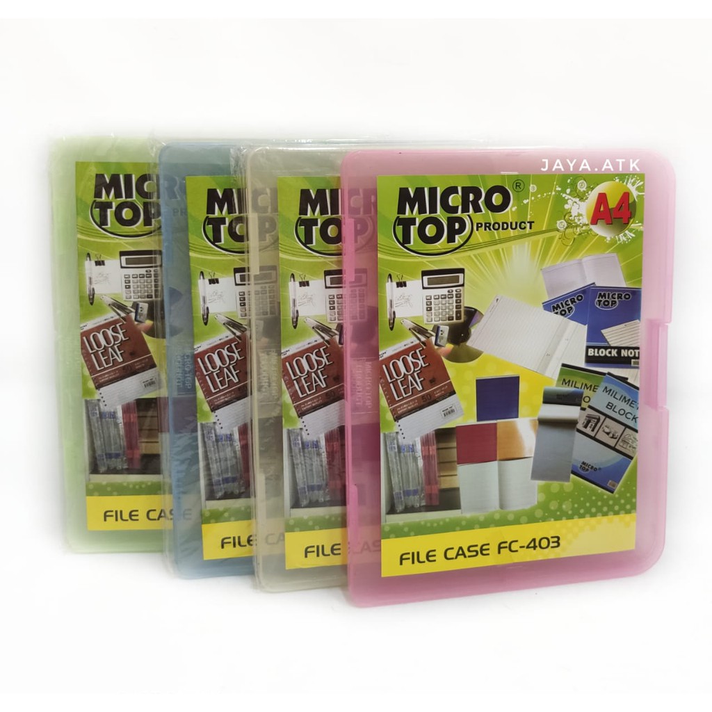 MAP KOTAK PENYIMPANAN DOKUMEN A4 BOX PLASTIK FILE CASE TENTENG HARD COVER TRANSPARAN FC-403