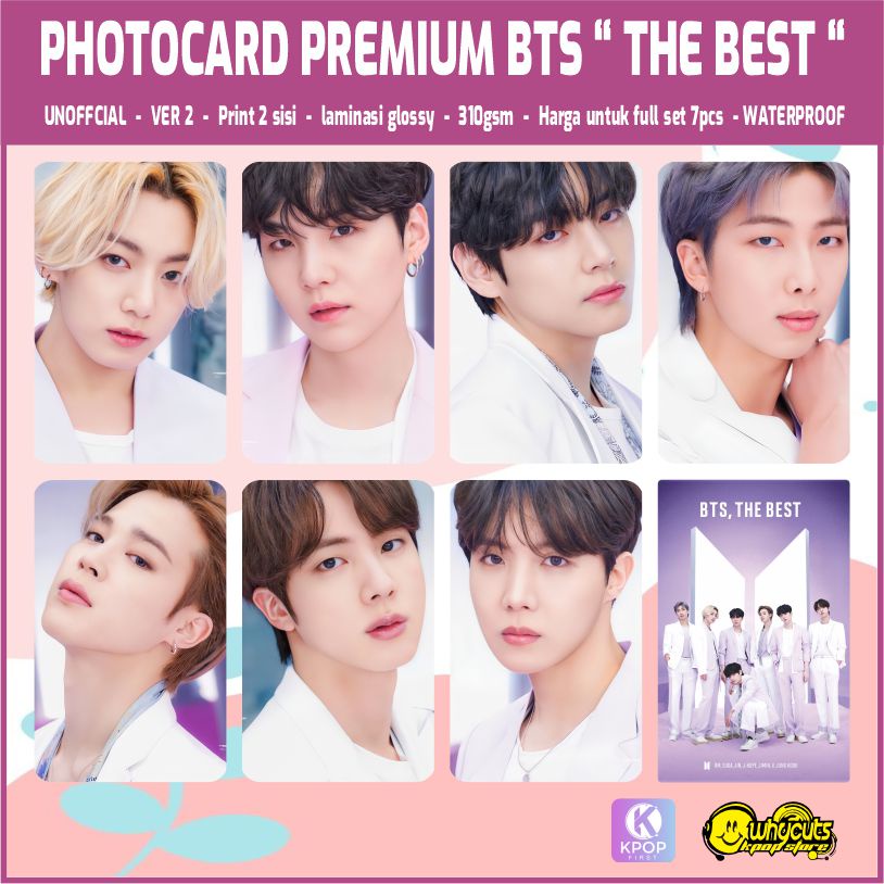 PHOTOCARD SET PREMIUM BTS THE BEST / PRINT 2 SISI GLOSSY / ANTI AIR / ISI 7 PCS