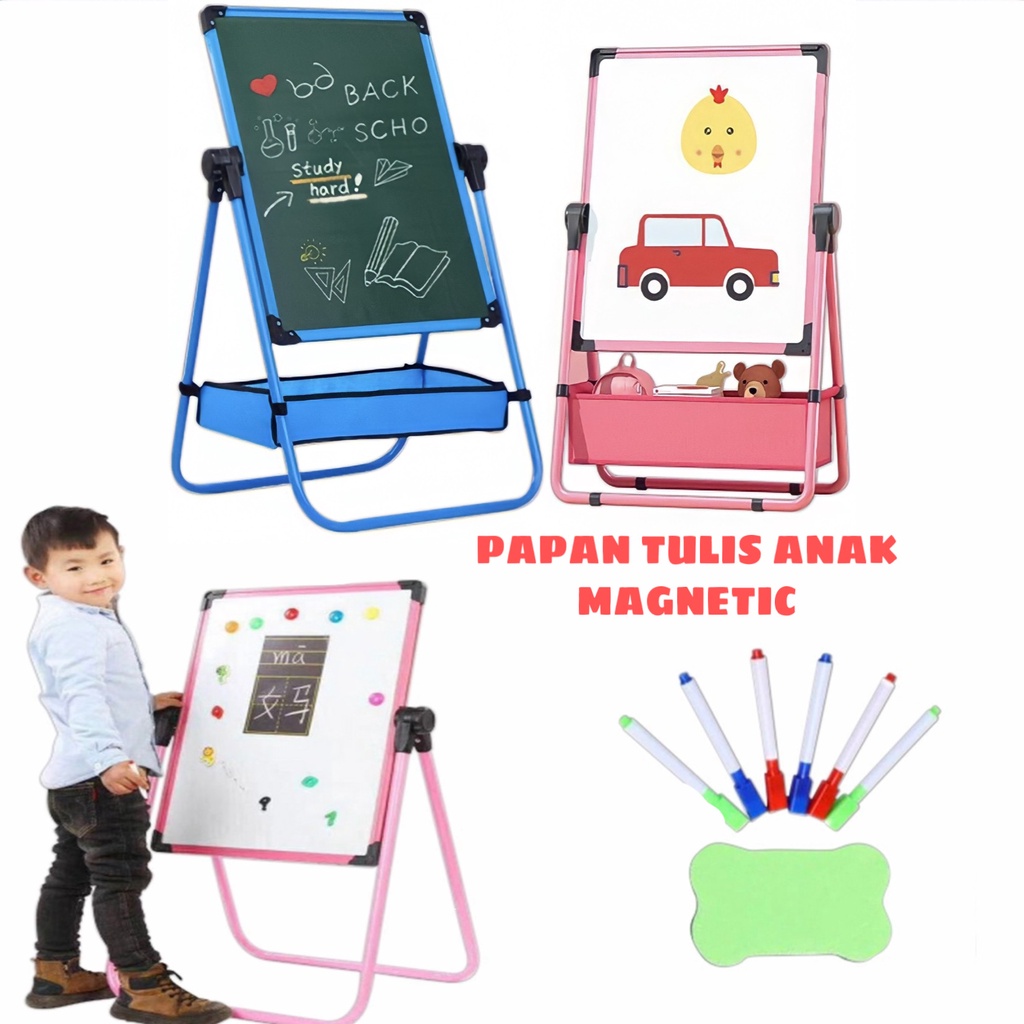 ( BISA COD ) PROMO PAPAN TULIS ANAK MAGNETIC MULTIFUNGSI DAN KERANJANG / DRAWING BOARD ANAK 2 SISI BLACK WHITE BOARD / PAPAN TULIS ANAK / PAPAN TULIS ANAK MAGNET / PAPAN TULIS TINGGI / PAPAN TULIS ANAK LUCU / PAPAN TULIS BELAJAR