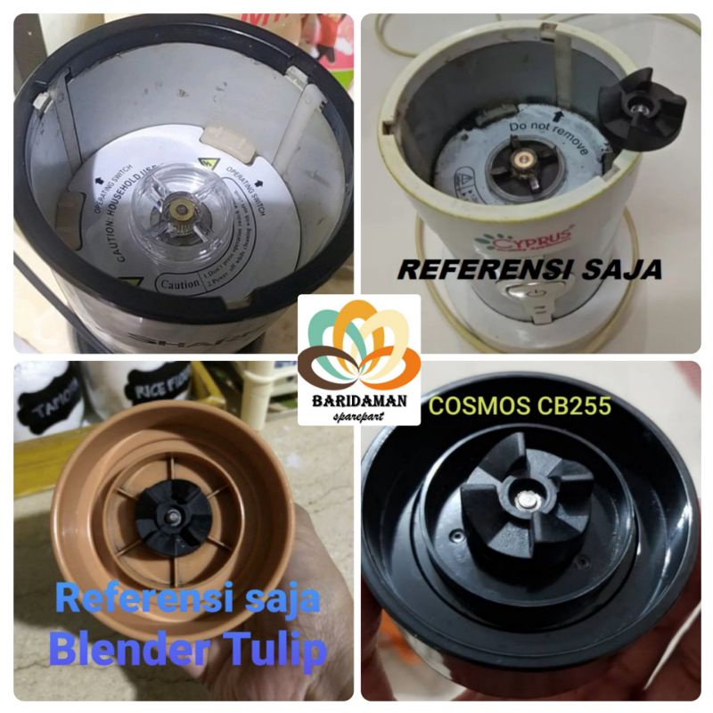 Gear gigi karet plastik Blender Magic Bullet empat gigi kris