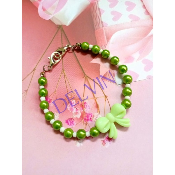 (BISA COD) Konektor Masker Hijab Anak Mutiara Pita Mote Manik Pearl Warna Cantik / Strap Mask Pearl