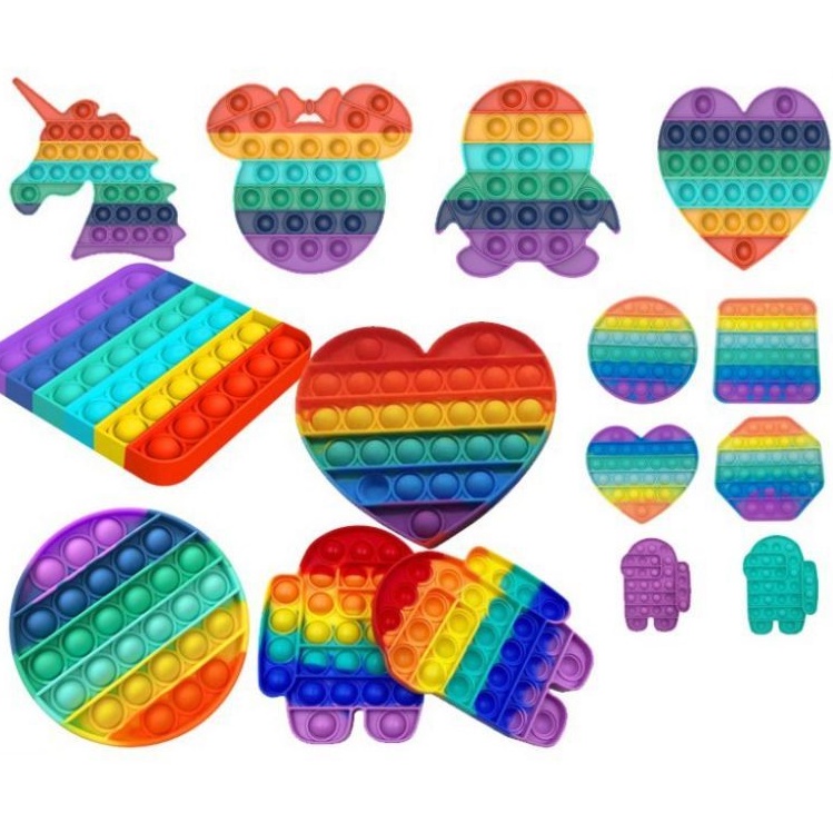 [BISA COD] MAINAN POP IT MURAH RAINBOW UNICORN MAINAN POP IT GELEMBUNG MAINAN ANAK POPIT Push Pop It-1