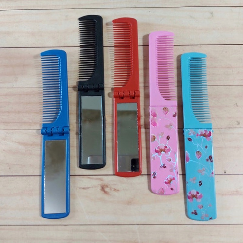 ECER Sisir Lipat Kaca Cermin Motif