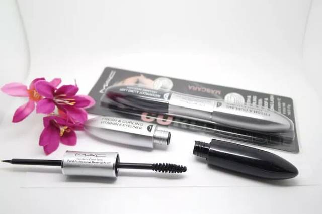 MASCARA &amp; EYELINER M.A.C 2in1 HITAM WATERPROOF