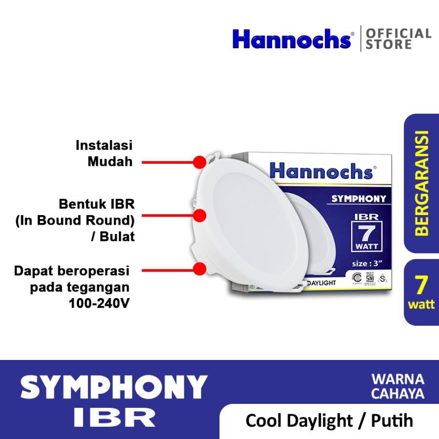 Hannochs Downlight LED Symphony 7 Watt CDL - Putih