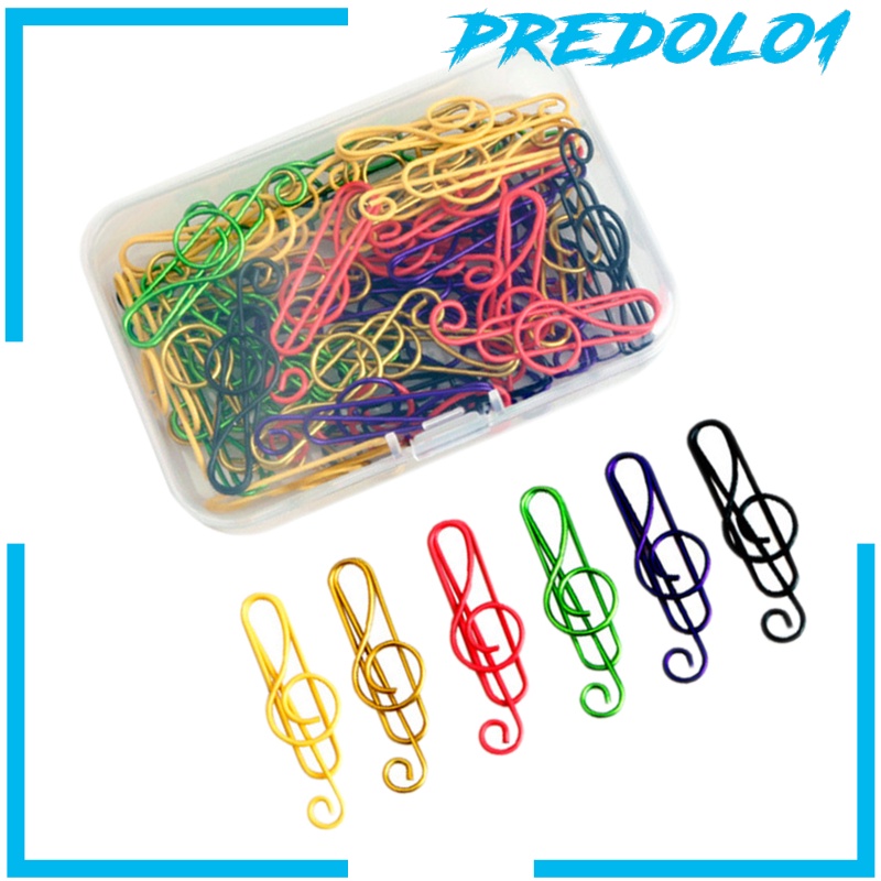 [PREDOLO1] 100Pcs TPE Coated Paper Clip Musical Notes School Paperclip Paper Clamp Clip