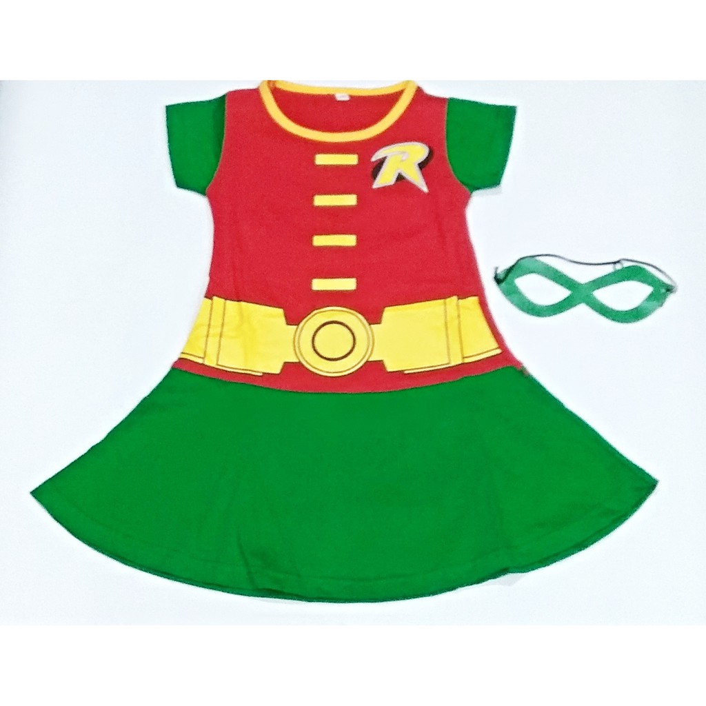 Dress Kostum Anak Robin Girl Karakter Superhero Cewek