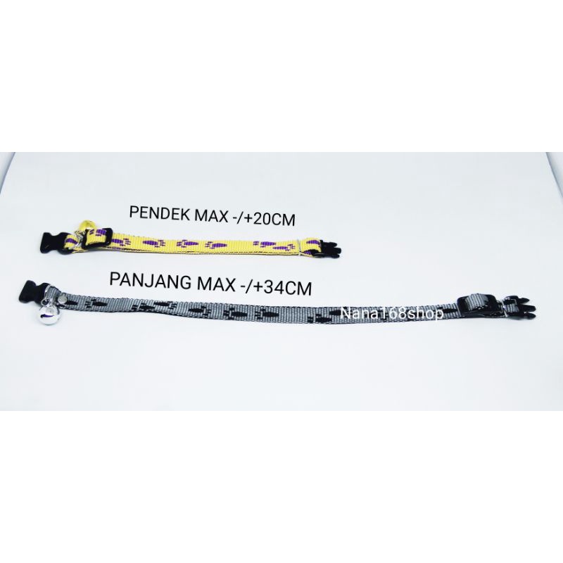 Kalung kucing bahan tebal kalung kelinci anjing kucing kecil motif kaki warna dengan lonceng pet collor cat dog kalung anjing kepala kucing