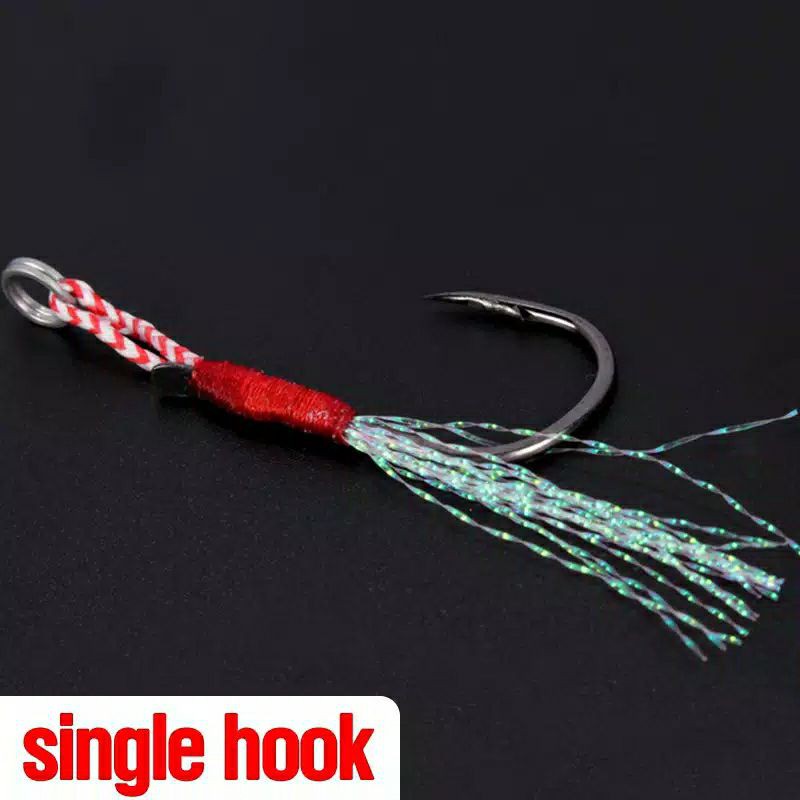 Kail Jig Assist Hook Bahan Baja Karbon Untuk Memancing