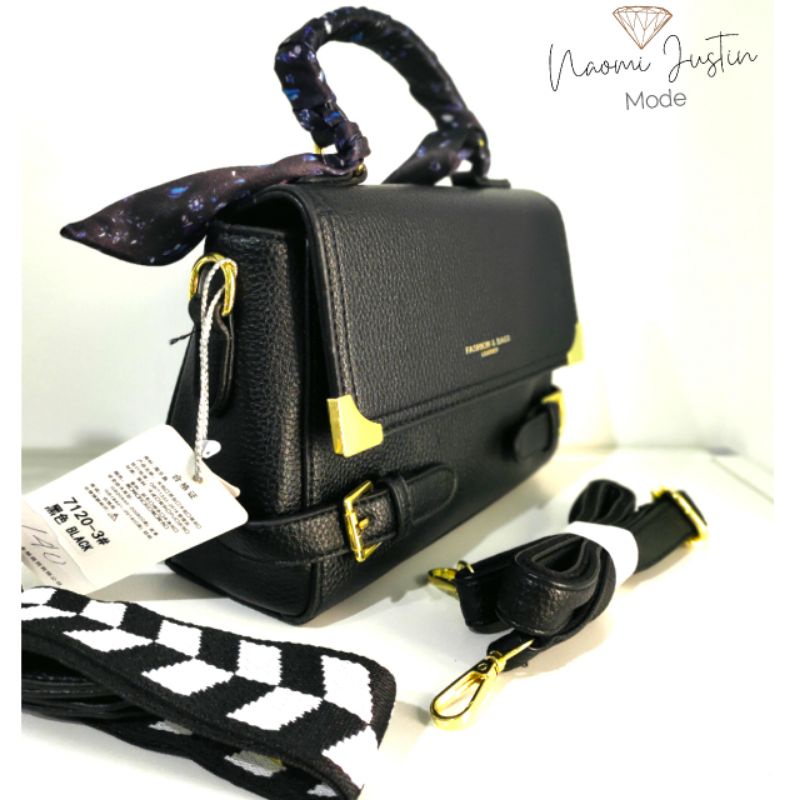 Tas Wanita Impor Fashion Premium Tenteng Selempang Cangklong Hitam