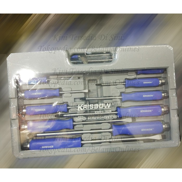 freeongkir ORIGINAL KRISBOW SET SCREWDRIVER 12 PCS OBENG SET gratisongkir