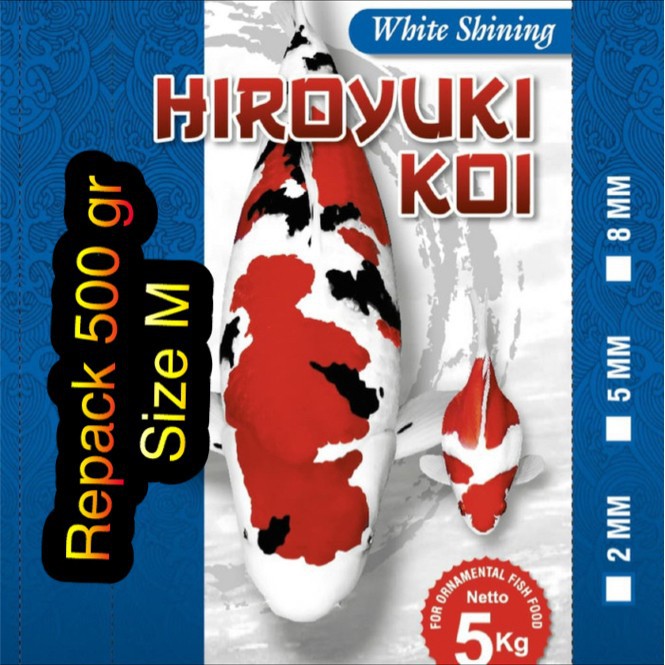 Hiroyuki koi food white shining repack 500 gr size M