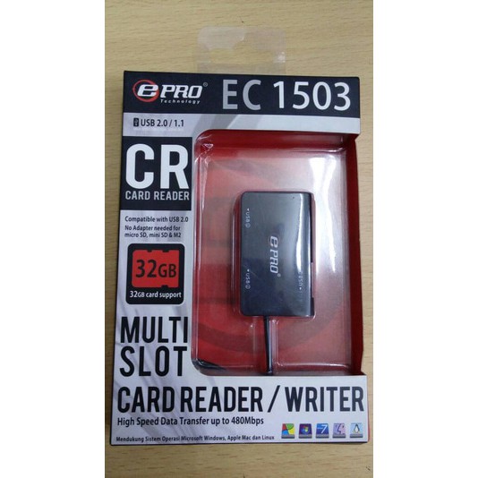 EPRO EC 1503 Card Reader + Usb HUB Combo