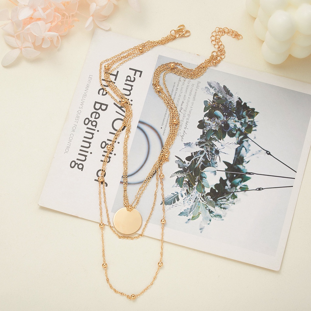 COD Eropa dan Amerika panjang multi-layer kalung wanita kepribadian seksi disc rantai L108