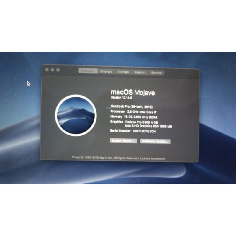 MAC PRO RETINA 15 IN 2019 tOUCHBAR RAM16 SSD256 cOREI7 DUAL VGA/MULUS