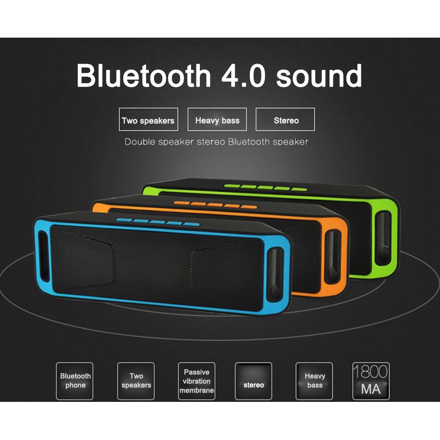 Yinew Speaker Bluetooth Stereo A2DP - SC-208 - Black