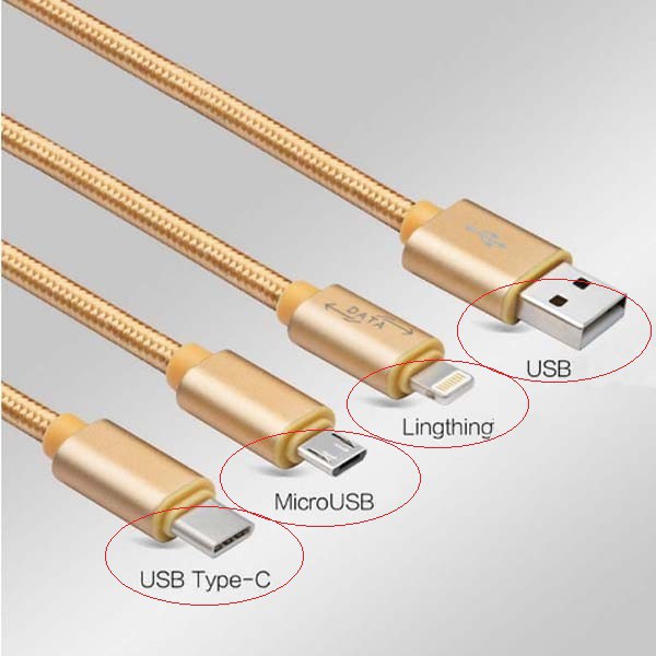 WELLCOMM 3 in 1 MICRO | TYPE-C | IPHONE to USB cable 2A 150cm fast charging WELLCOMM cable 3 in 1