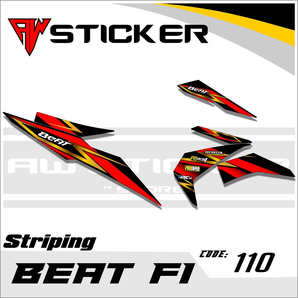 Sticker Striping beat fi, esp, Beat street tahun 2016-2019 variasi racing. sticker striping motor be