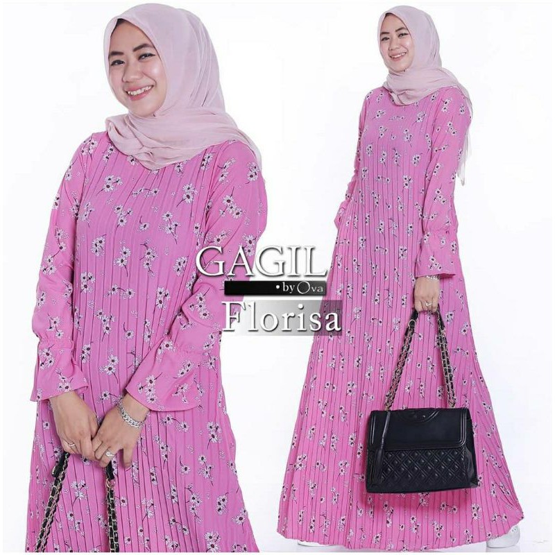 GAMIS PLISKET PREMIUM FLORISA BY GAGIL FASHION