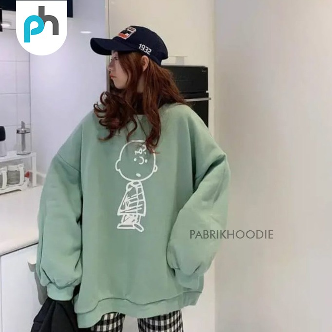 PABRIKHOODIE- BASIC SWEATER CHARLIE SIZE M-XXL (SABLON) {PRIA &amp; WANITA}