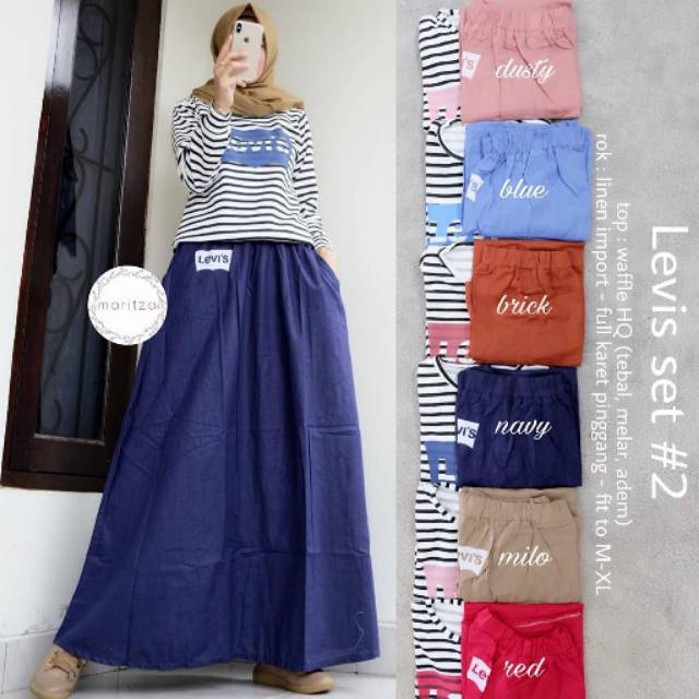 setelan baju wanita muslim Levis
