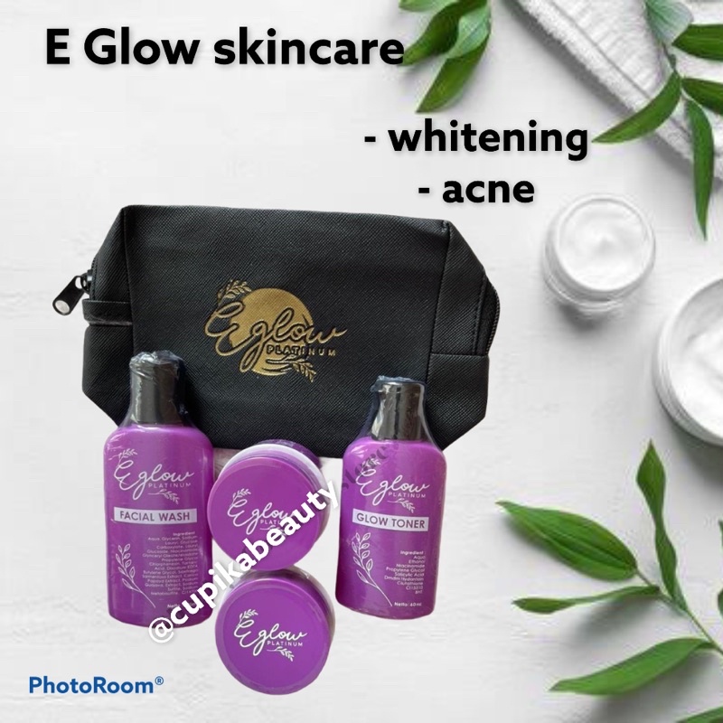 bk - kemasan baru - original - E glow skin care platinum - e glow skincare - e glow skincare original acne