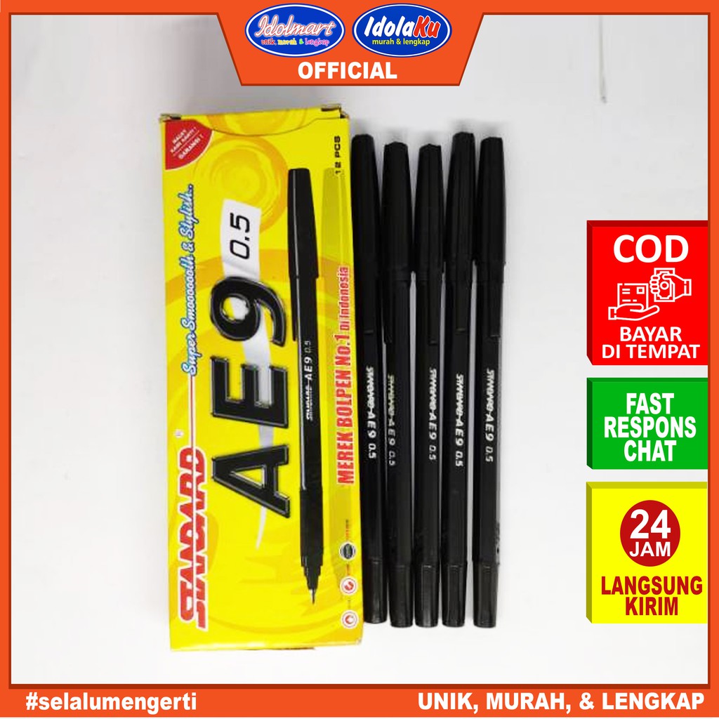 

IDOLMART Pulpen Standard AE9 /pack - Hitam Karawang