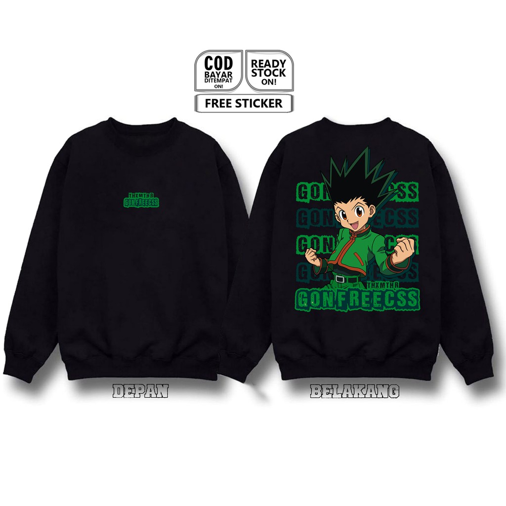 SWEATER CREWNECK HUNTER X HUNTER GON FREECSS FURIKUSU HXH BAJU JEPANG ゴン゠フリークス ANIME MANGA SIGNCLOTH