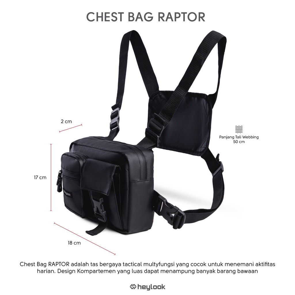 Tas Dada Waterproof Tahan Air Premium Chest Bag Rig Chestbag Tas Dada Tactical Biker Motor Sepeda Anti Air