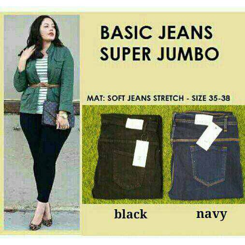 Celana Jeans Wanita / Basic Jeans Channel Super Jumbo Big Size (35-38)