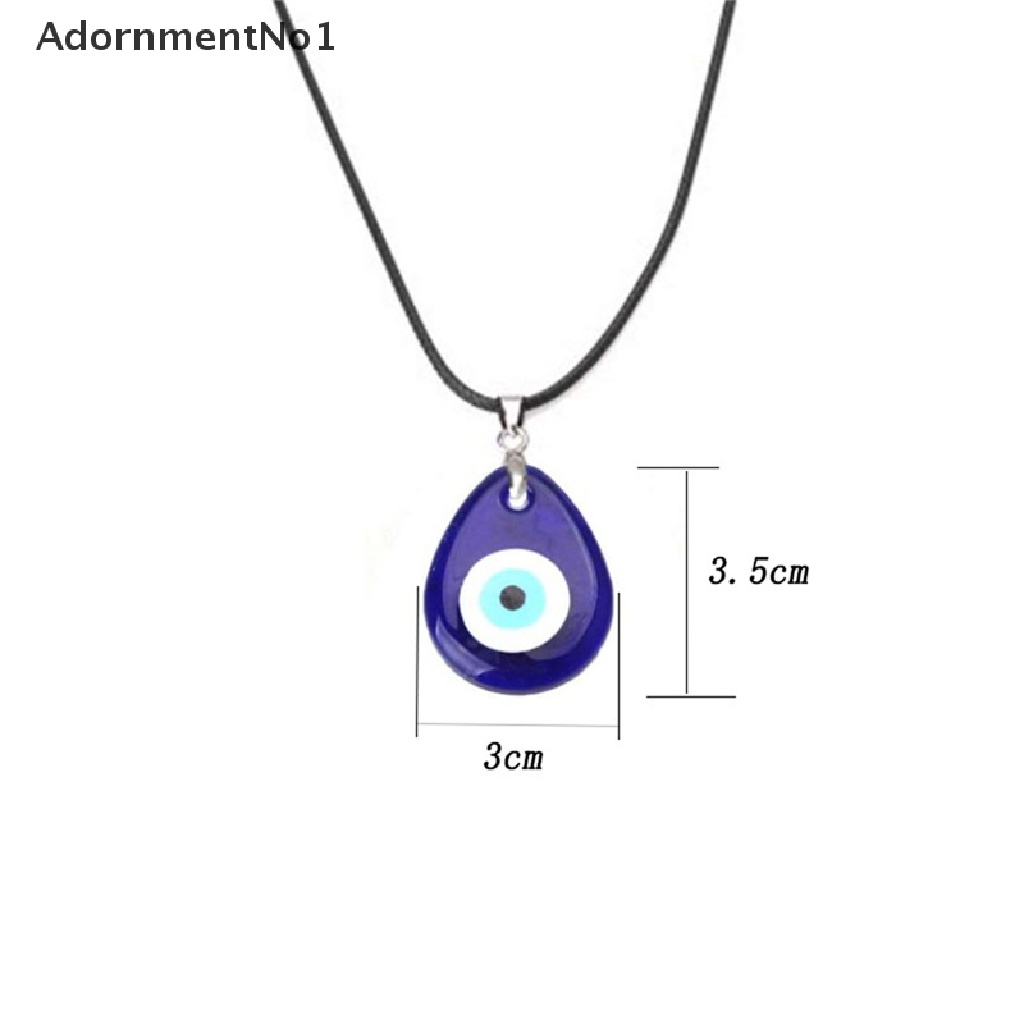 (AdornmentNo1) 1pc Kalung Rantai Dengan Liontin Evil Eye Kaca Biru 30mm Untuk Wanita