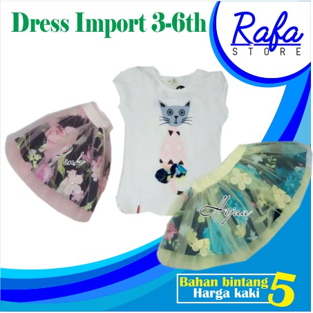 Dress Import Anak Perempuan / Baju Pesta Anak / Pakaian Pesta Anak / Baju Import Anak Wanita