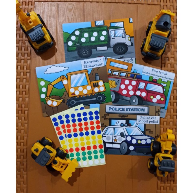 Dot Sticker activity - Mainan edukasi dot sticker - Transportation