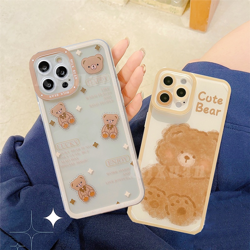 Soft Case TPU Transparan Shockproof Motif Beruang Untuk Infinix Hot 10 Play 11 Play 9 Play 5 11 11 Hot 11s 8 9 Note 10 Pro Hot 10s