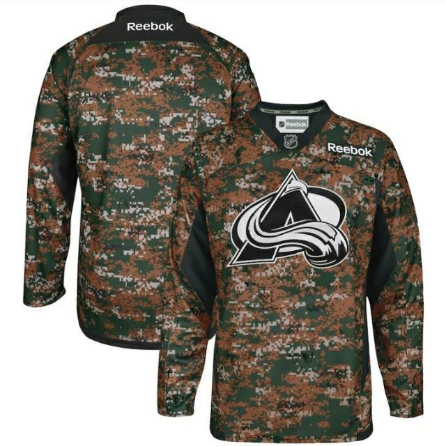 Jersey Men's Reebok Colorado Avalanche Authentic Camo Veterans Day Practice NHL Original size L