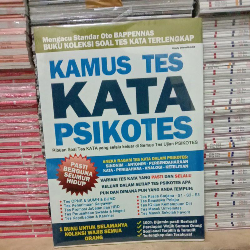 

BUKU KAMUS TES KATA PSIKOTES MENGACU STANDAR OTO BAPPENNAS BUKU KOLEKSI SOAL TES KATA TERLENGKAP