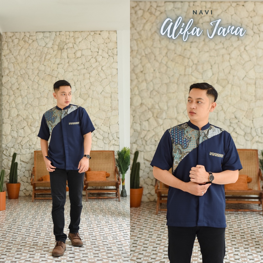 Baju Atasan Pria Baju Koko Alifa Batik