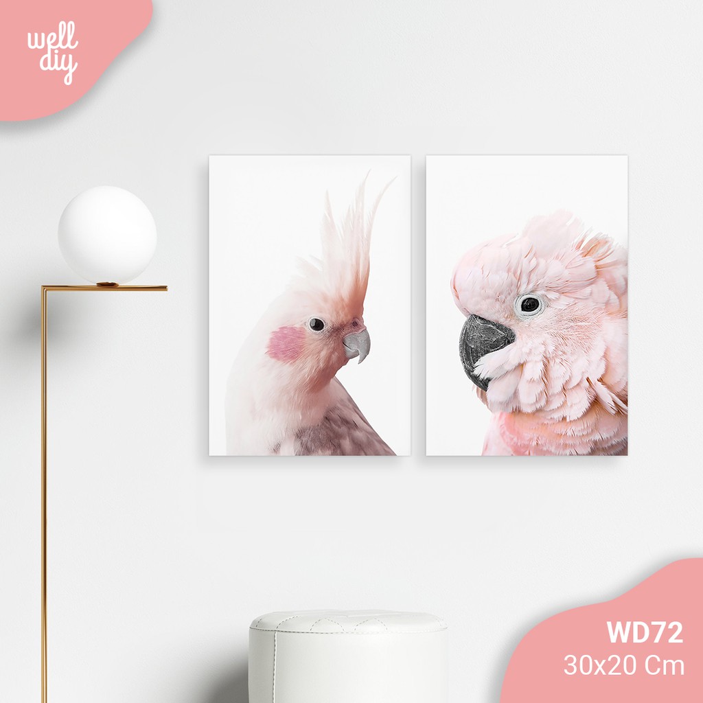 Hiasan Dinding Hiasan Kamar Wall Decor Pink Bird - WD72