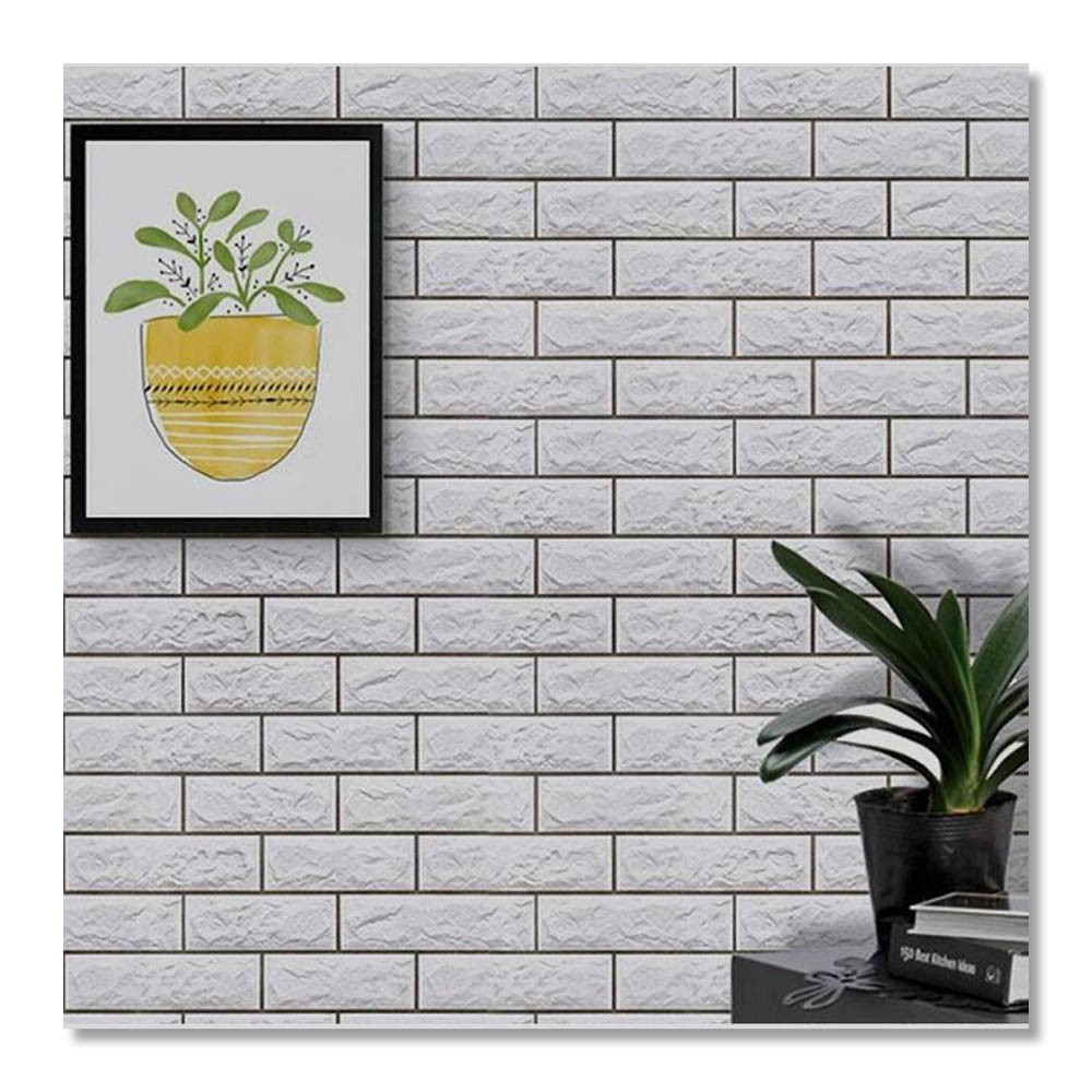 Gudang Wallpaper Sticker  Dinding kamar Anti Air Murah Dan Terbaik Motif Bata list Cokelat