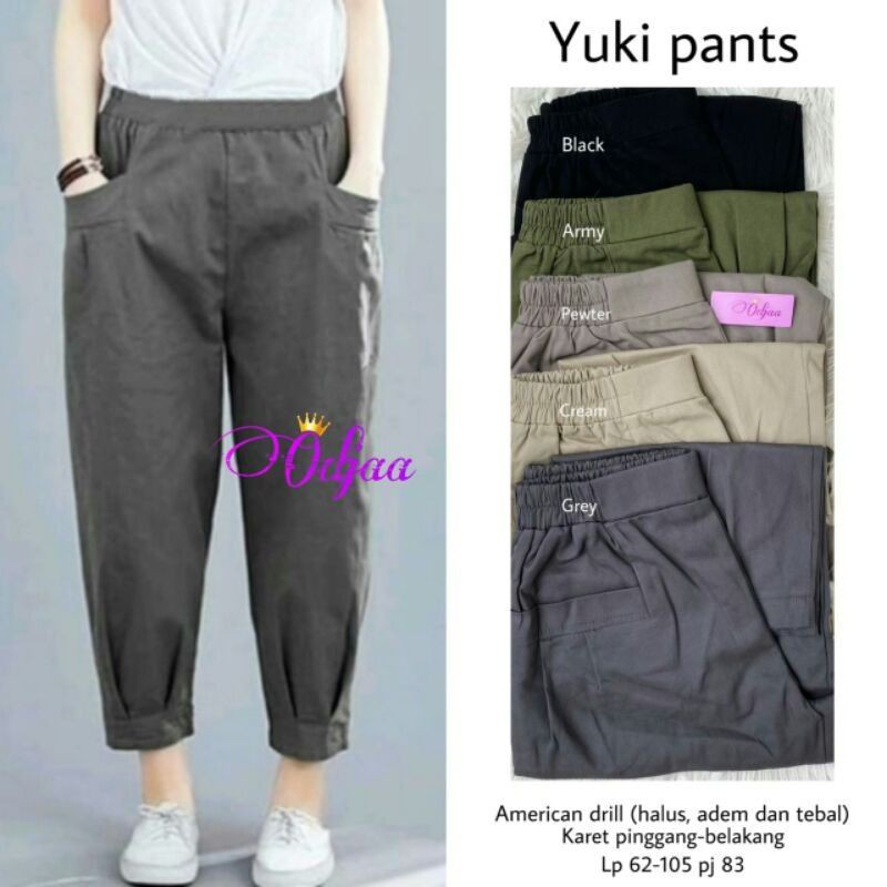 celana panjang casual wanita katun twill