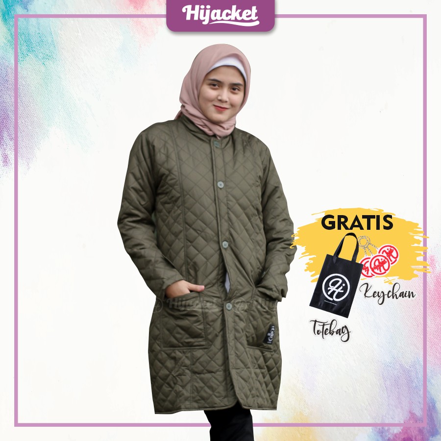 Jaket Wanita Muslimah Belva Seawed Brand Hijacket Waterprouf Anti Air - Jaket Musim Hujan Bisa COD-8
