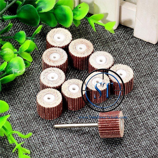 10pcs Bor Amplas Tutup Roda Gerinda Dremel Mandrel Grit 240 10mm Rotary Kayu Wood Shank Grinder Mini Penghalus